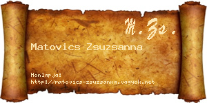Matovics Zsuzsanna névjegykártya